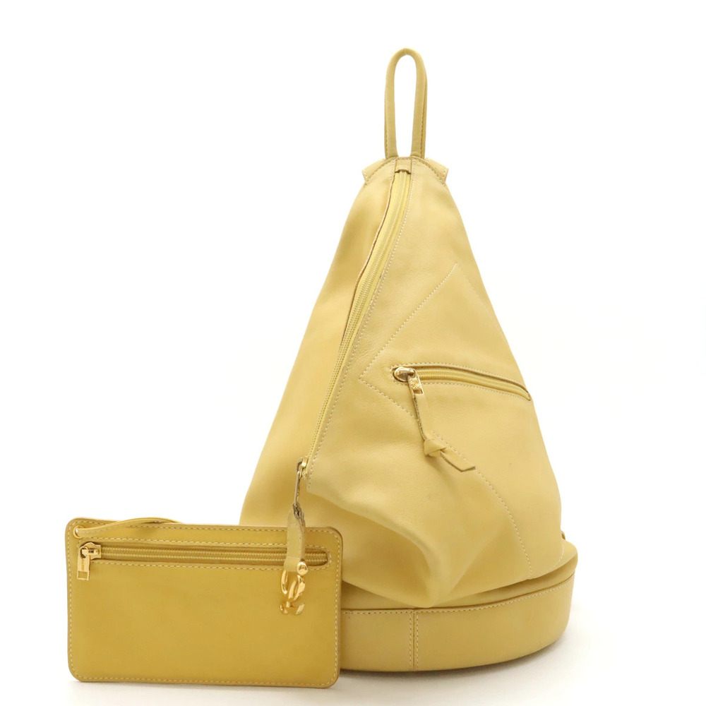 Loewe Anton Backpack Rucksack Shoulder Bag Leather Yellow Pouch